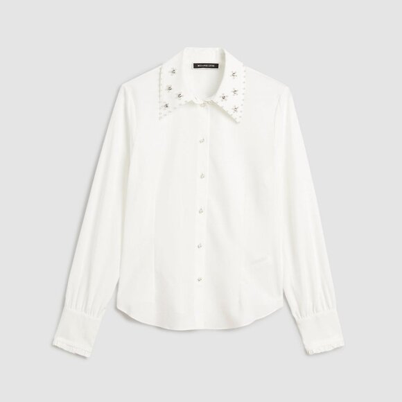 Melanie Lyne Pearl Embellished Button-Up Shirt - Picture 4 of 6